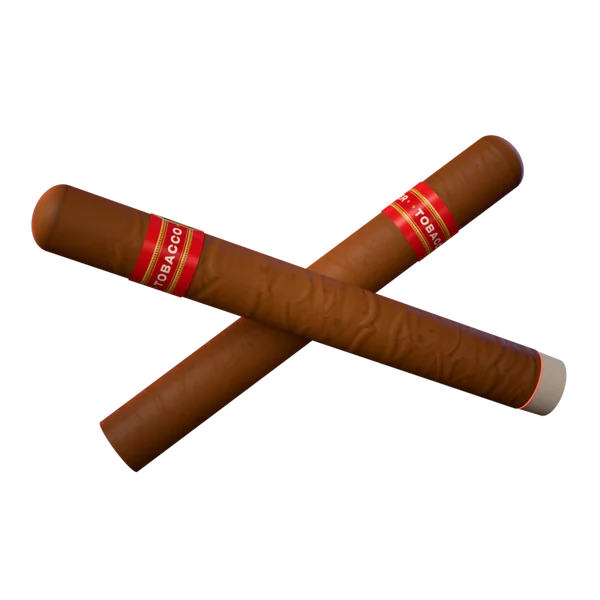 3D render of two cigars wearing the Tobacco Master band