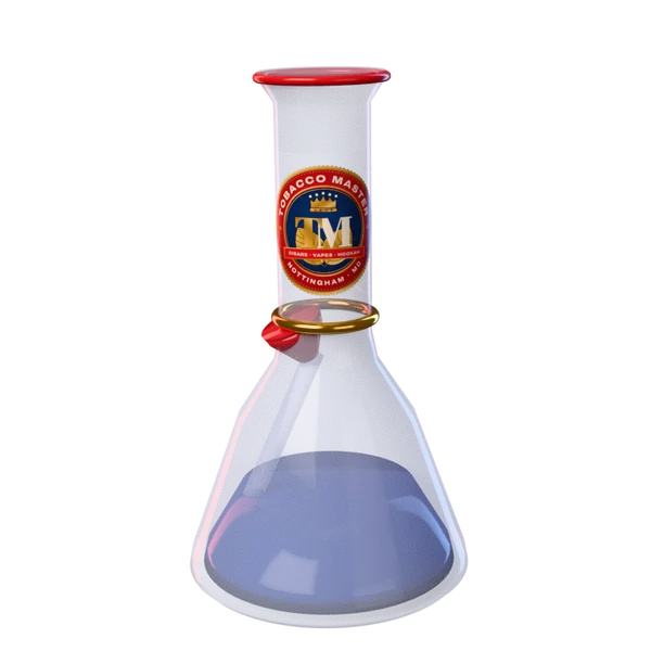 3D render of a glass water pipe with the Tobacco Master seal